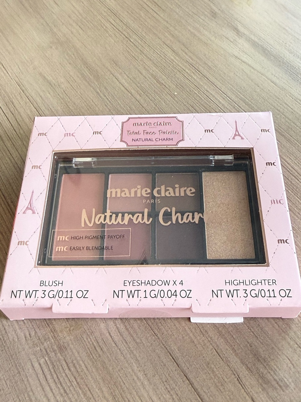 Marie Claire Paris Natural Charm Total Face Palette~Highlighter~Eyeshadow~ Blush